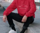 MQ NEVER STOP DISCOVERING - Organic Hoodie Unisex - red