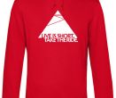 MQ LIVE IS SHORT TAKE THE RIDE - Organic Hoodie Unisex - red